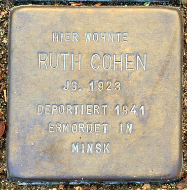 Stolperstein für Ruth Cohen an der Rüdesheimer Straße 37 in Bremen