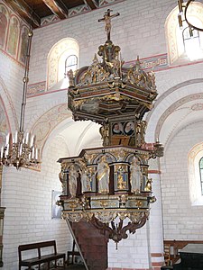 Jørgen Ringnis' pulpit in Stubbekøbing Church.