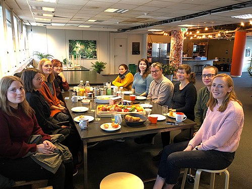 Studenter fra OsloMet som deltar i vårt og Nasjonalbibliotekets Rødlenke-prosjekt, høsten 2019