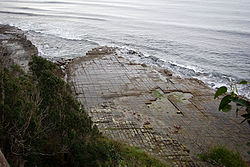 Vue de Tessellated Pavement depuis le sommet de la falaise.