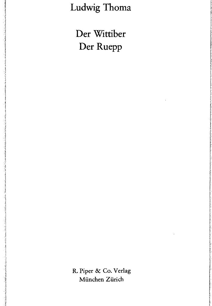 Der Wittiber (German Edition) Ludwig Thoma