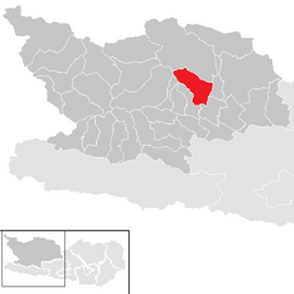 Poloha obce Trebesing v okrese Spittal an der Drau (klikacia mapa)