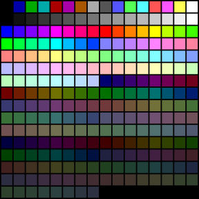 VGA 256 color palette
