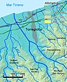 Mapa de ła vałe de el fiume Niceto