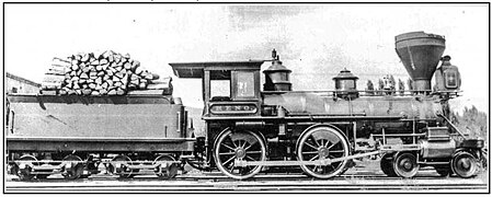 Virginia & Truckee Railroad #11, Reno. At Carson City in the mid-1870s.