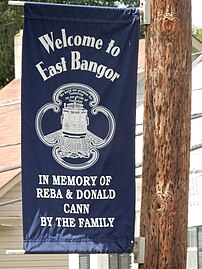 Un panneau de bienvenue à East Bangor