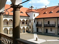 Inner courtyard of the Niepołomice Castle built by Casimir III the Great