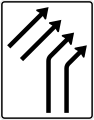 Zeichen 551-22 Zusammenführungstafel; Darstellung ohne Gegenverkehr: zwei plus zwei Fahrstreifen