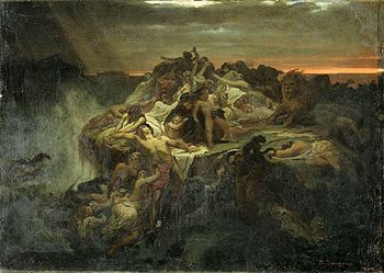 The Deluge (1869 painting by Wassilij Petrovich Wereschtschagin) Vsemirnyi potop.jpg