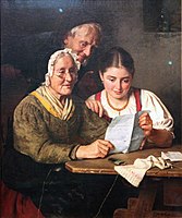 Ein Brief aus Amerika (A Letter from America), c. 1860, oil on canvas, German Historical Museum, Berlin