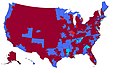 Mapa eleitoral nos Estados Unidos em 2002