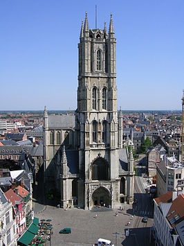 Sint-Baafskathedraal gezien van op het Belfort van Gent