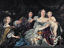 アルベルティーネ・アグネスと3人の子供たち (1668) Fries Museum