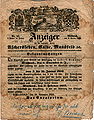 Deckblatt des Aschersleber Anzeigers (1852)