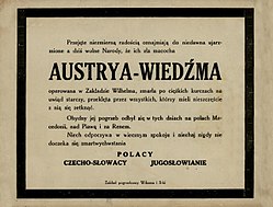 A humorous "obituary" of the Austrian Empire, published in Kraków in late 1918. Click on the image to read a translation.