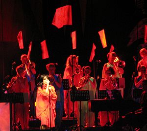 Björk Guðmundsdóttir performing at the Radio C...