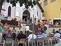 On the last Saturday of the month the church holds a free community barbecue.