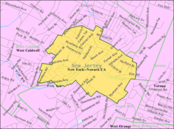 Карта Бюро переписи населения Колдуэлл, Нью-Джерси