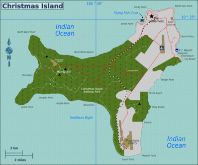 Map of クリスマス島 (オーストラリア)