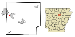Vị trí trong Quận Cleburne, Arkansas
