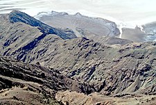Алувијална лепеза у Долини смрти, Калифорнија, виђена са области Црних планина.