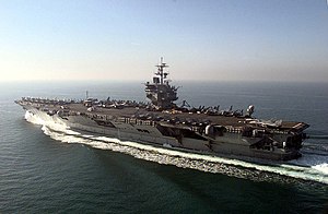 The aircraft carrier USS Enterprise (CVN 65) s...