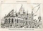 Inwijding van het station van Veurne op 25 augustus 1895, tekening in L'Illustration Européenne