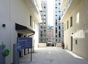 Innergården, vy mot Norra Stationsgatan i april 2019.