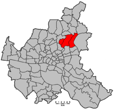 Karte: Lage des Wahlkreises Bramfeld – Farmsen-Berne in Hamburg.