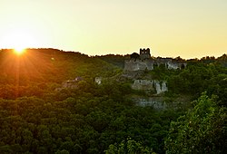 Čabraď castle at sunset