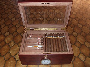 Humidor with cigars