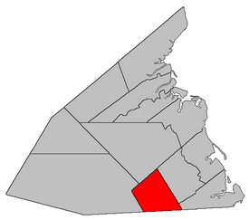 Location of Saint-Paul Parish within Kent County, New Brunswick