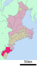 熊野市在三重縣的位置