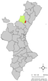 Розташування муніципалітету Фансара у автономній спільноті Валенсія