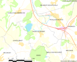 Mapa obce Thoisy-le-Désert
