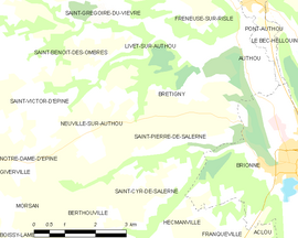 Mapa obce Saint-Pierre-de-Salerne