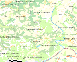 Mapa obce Saint-Martin-de-Hinx