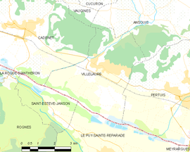 Mapa obce Villelaure