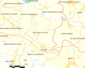 Poziția localității Nieul-sur-l'Autise