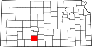 Карта Канзаса с выделением округа Кайова