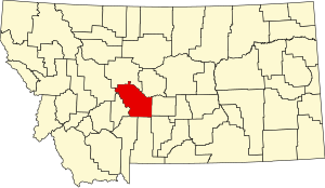 Map of Montana highlighting Meagher County