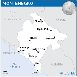 Mapa do Montenegro