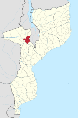 Moatizen piirin sijainti Mosambikissa.
