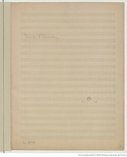 page de titre du manuscrit autographe