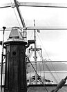 Peildeck mit Magnetkompass an Bord MS Bernhard Howaldt - 1957