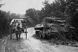 Un Panzerkampfwagen V Panther détruit, à Mont-Ormel.