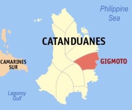 Gigmoto na Catanduanes Coordenadas : 13°47'N, 124°23'E