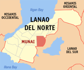 Munai na Lanao do Norte Coordenadas : 7°58'32.99"N, 124°3'49.00"E