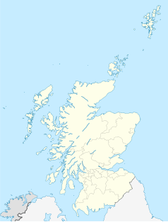 Mapa konturowa Szkocji, na dole znajduje się punkt z opisem „Glasgow Science Centre”