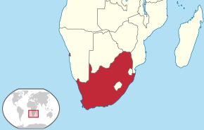 Kart over Unionen Sør–Afrika